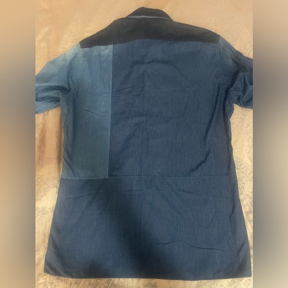Lanvin Men Patch Denim Shirt Sz 15.5/M - Picture 6 of 7